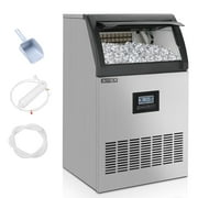 RovSun Icemaker 200lbs/24H Commercial Ice Maker, Stainless Steel